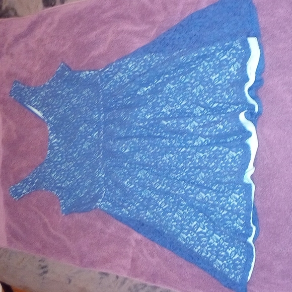 Sleeveless Blue Lace Mossimo Dress, Size Extra Large